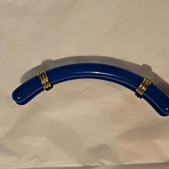 Vintage Banana Hair Clip Blue And Gold - Picture 2 of 7